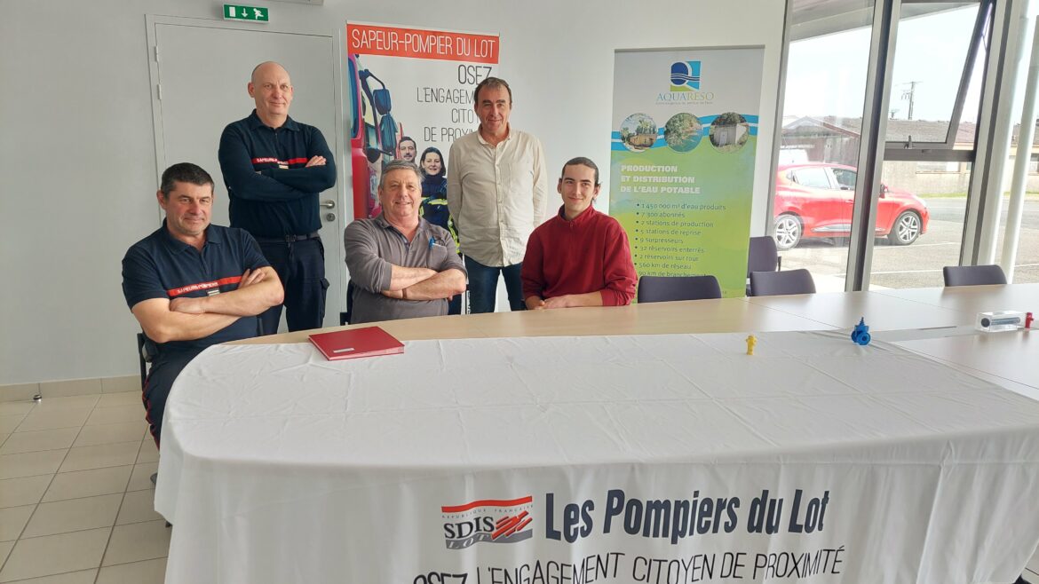 AQUARESO partenaire des Pompiers de Puy l'Evêque